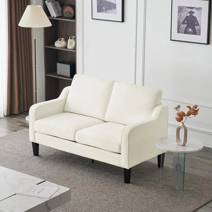 53" Wide Love Seat, Mid-Century Modern Loveseat Sofa Couch with Solid Legs, 2 Seater Sofa Couches with Scooped, Customized