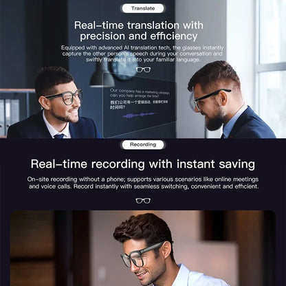 2026 4K HD AI Smart Glasses New Bluetooth Call Voice Assistant Control Chat GPT 800MP Camera AI Translation Sunglasses Men Women