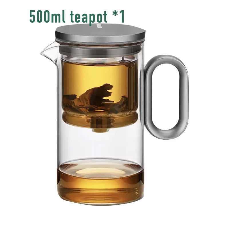 Samadoyo-Magnetic Switch Tea Pot, High-End Tea Set, Tea Water Separator, Household Tea Making Tool, Heat-Resistant Glass Tea Dis