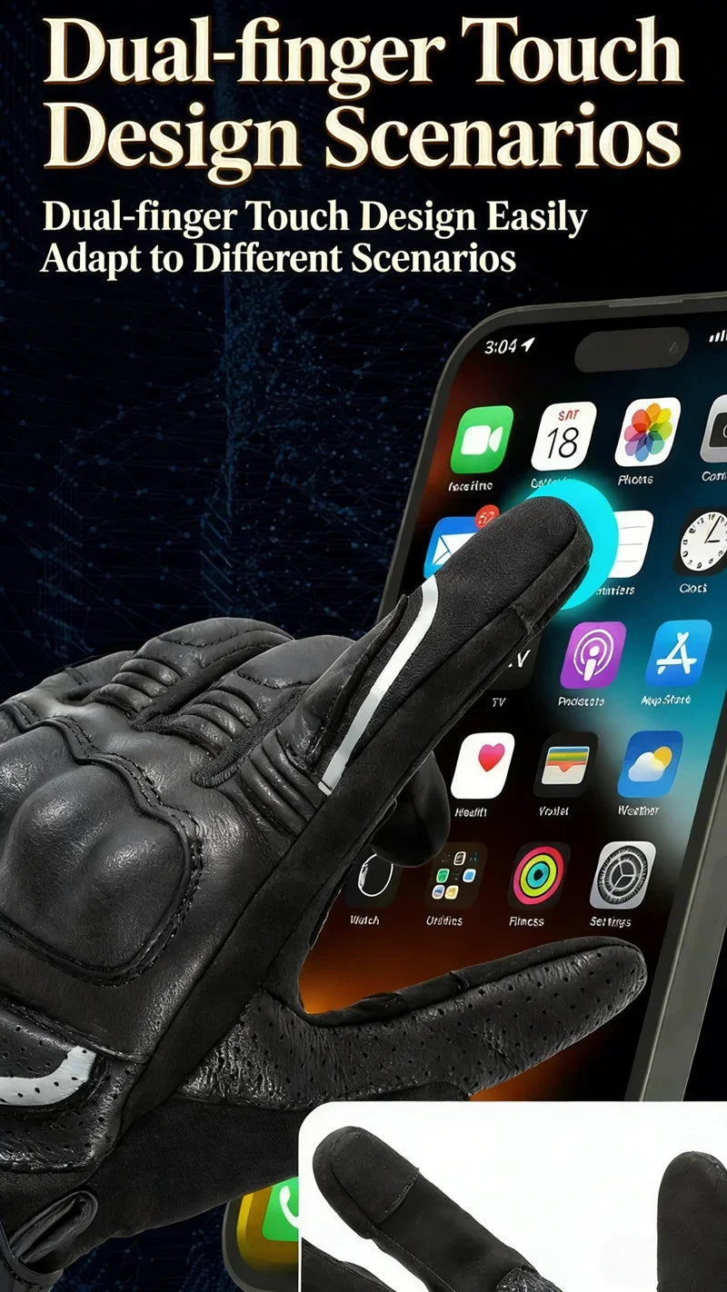 Unisex Goatskin Leather Riding Sports Biker Motorcycle Gloves Knuckle Mitten Men's Motocross Glove motogp Accessories for Summer