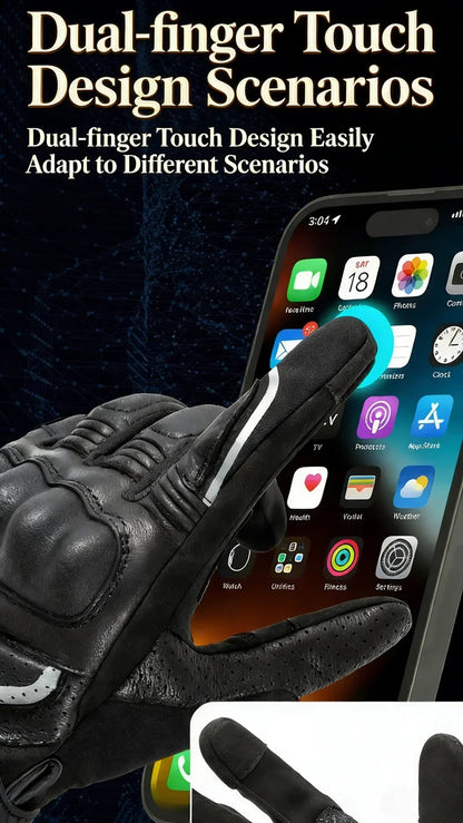 Unisex Goatskin Leather Riding Sports Biker Motorcycle Gloves Knuckle Mitten Men's Motocross Glove motogp Accessories for Summer