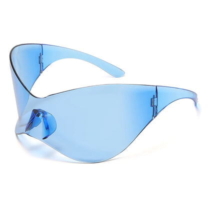 Protective Glasses New Oversized Y2K Punk Rimless Sunglasses Women Men Brand Designer Hip Hop Sport One Piece Sun Glasses Shades