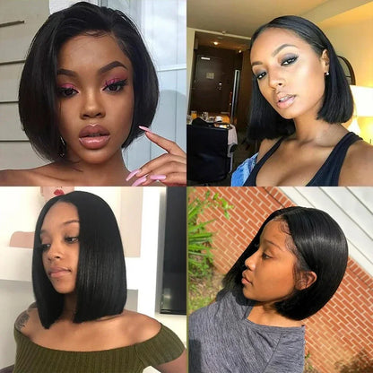 2026 New 4x4 Lace Front Bone Straight Wigs Cheap Short Bob Wig Brazilian Preplucked Lace Frontal Wigs