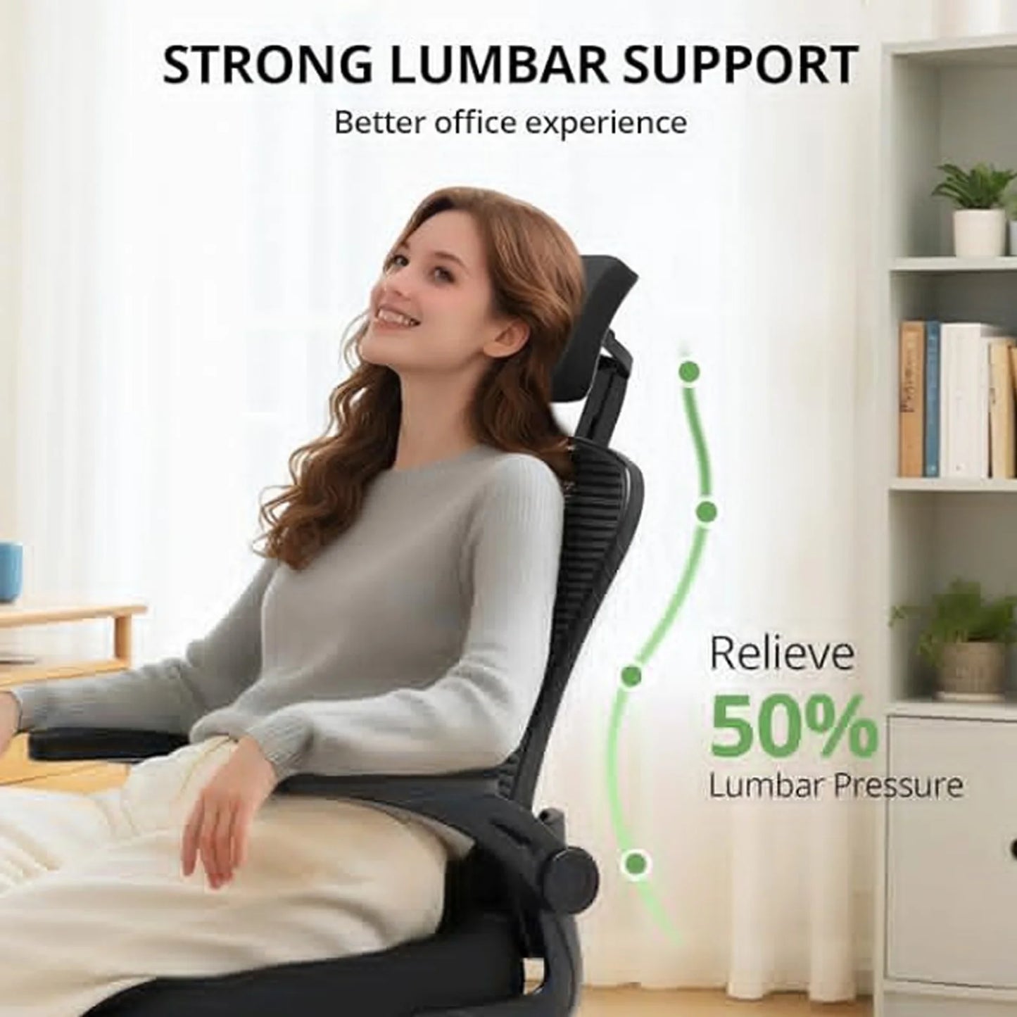 Ergonomic Executive Computer Chair High-Back Home Office Chair with Breathable Nylon Mesh Lift Chair Swivel Chair