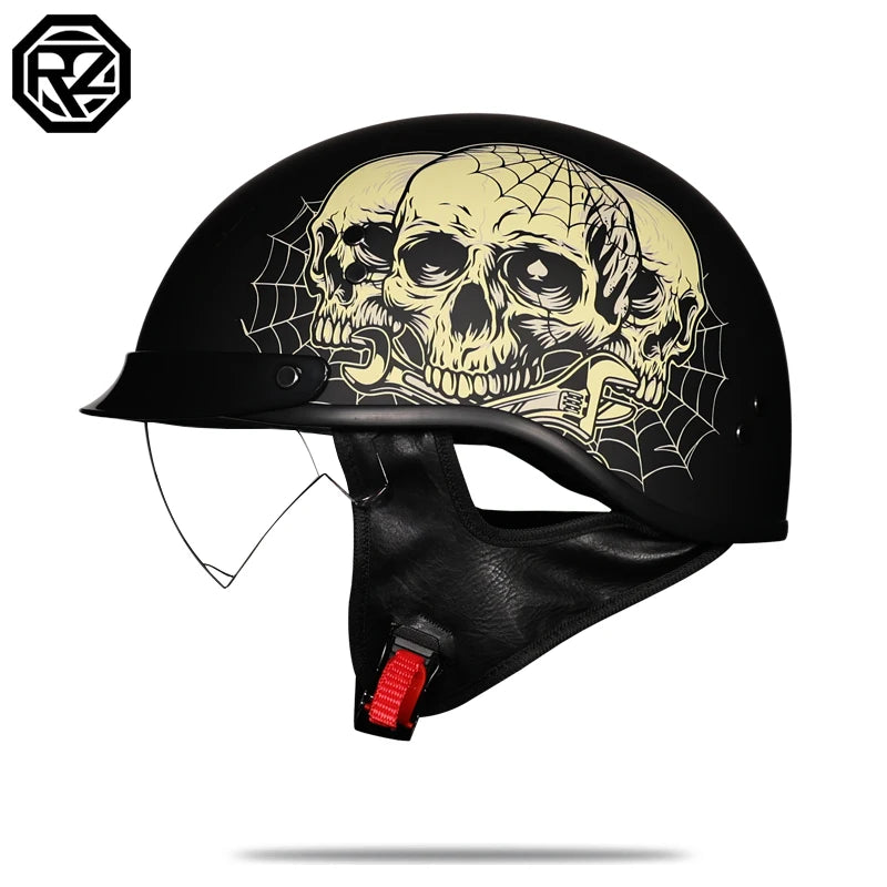 Retro helmet motorcycle helmet motorcycle half helmet four seasons summer wear endoscopic safety hat helmet cruise helmet Riding
