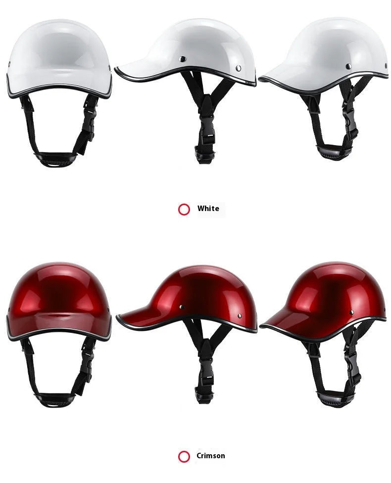 New Leepee For Cafe Racer Chopper Scooter Safety Hard Hat Half Face Vintage Summer Cap Motorcycle Half Helmet Baseball Cap Style