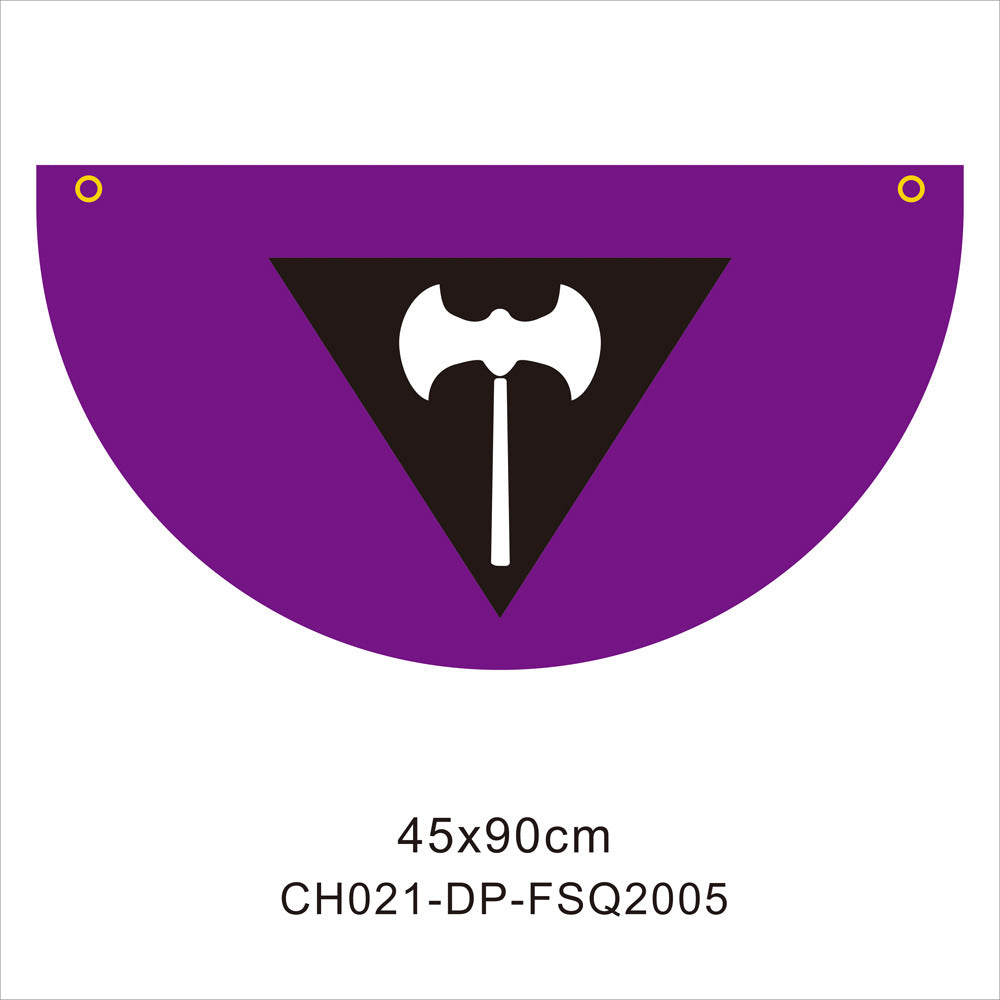 45*90cm Rainbow Flag Fan Shaped Gay  Semicircle LGBT Pride Lesbian Bisexual Transgender Pansexual Asexual Banner