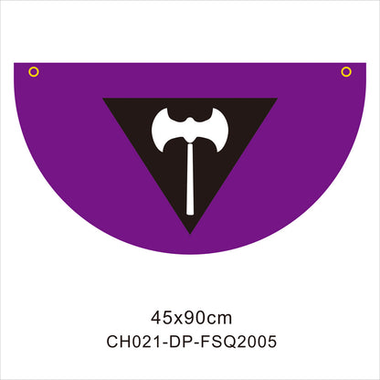 45*90cm Rainbow Flag Fan Shaped Gay  Semicircle LGBT Pride Lesbian Bisexual Transgender Pansexual Asexual Banner