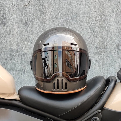ORZ Retro Full Helmet Motorcycle Motorcycle Helmet Four Seasons Couple Street Bike Helmet Riding
