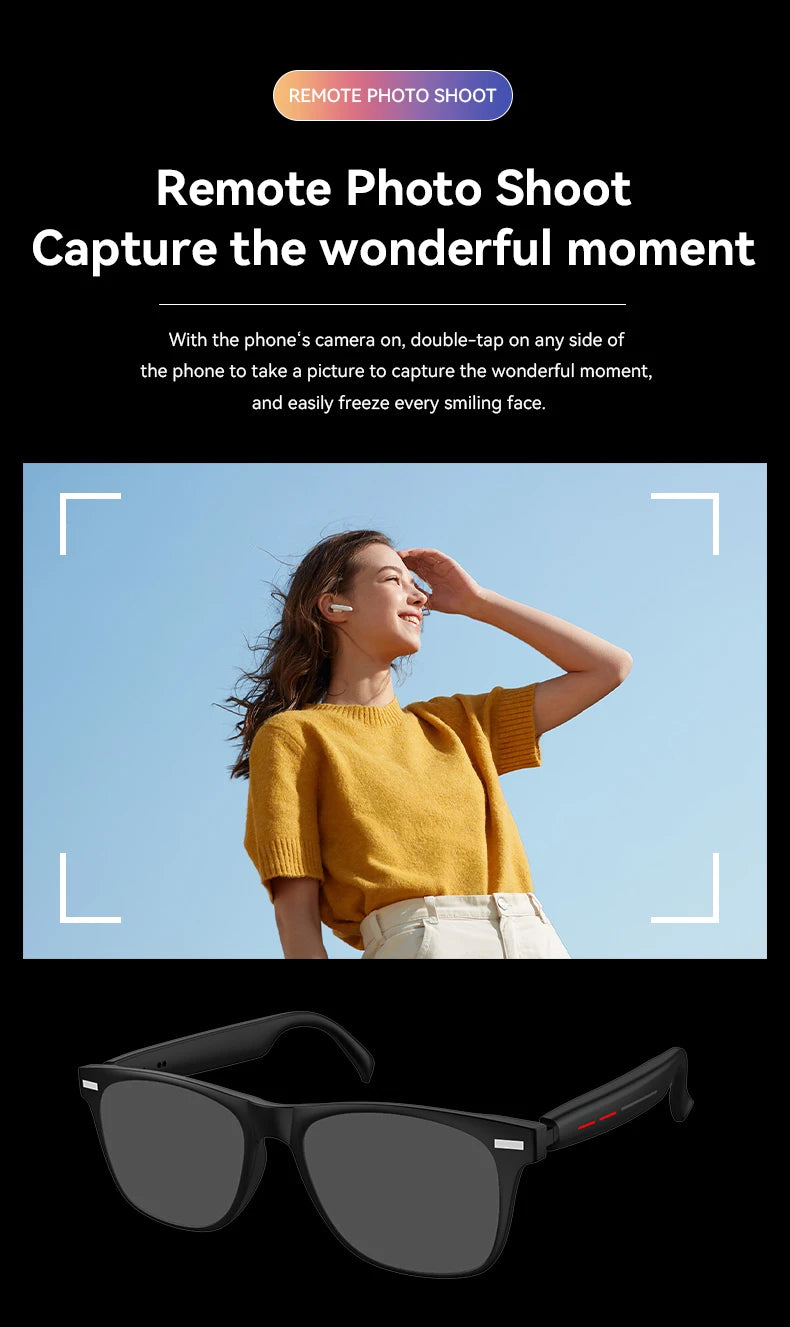 LAXASFIT New Smart Wireless Bluetooth Glasses TWS Listen to music and answer phone calls Men Women Fashion Sunglasses Eyeglasses