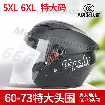 5XL 6XL 7XL Big Size Unisex Motorcycle Helmet Big Head Circumference 60-76cm Riding Safety Helmet All Seasons Casco