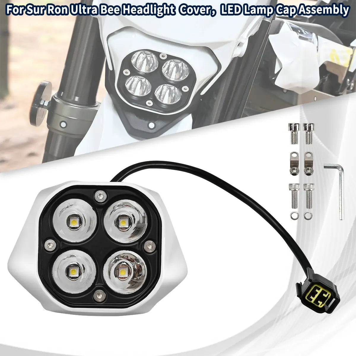 Front Headlight Cover LED Front Light Lamp Cap Assembly Electric Bike Motor Off-Road Accessories For Sur Ron Ultra Bee 2023 2024