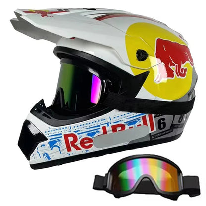 Motocross and Off-Road Helmet Set - Extreme Youth Challenge Full Helmet, Goggles, Gloves, and Protective Gear