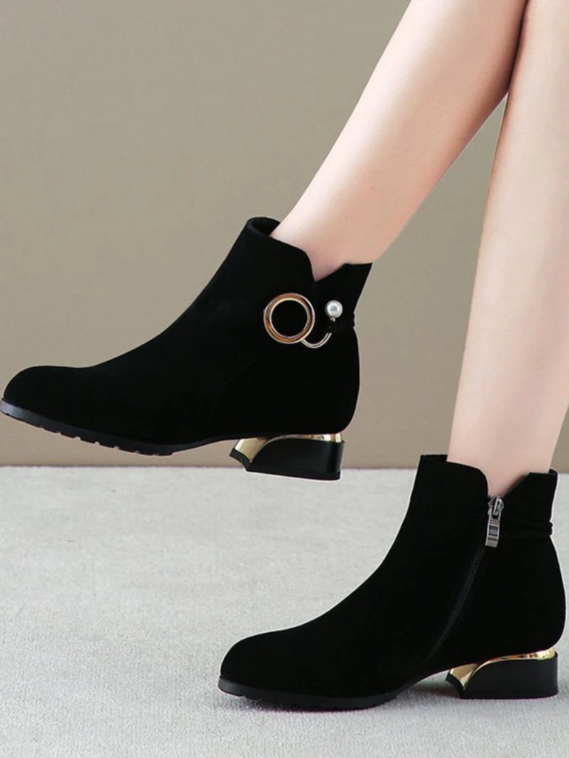 Hot sale 2022 Women's Shoes Women Ankle Boot Low Heel Shoe Plus Size 43 Short  Female Shoes Ladies Autumn Winter Boots
