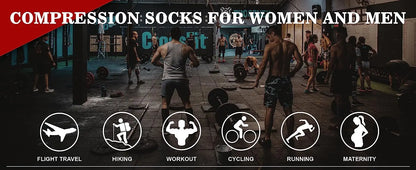 4 Pairs of Compression Socks Men Women Medical Varicose Veins Nursing Socks For Outdoor Running Pregnant Sports Socks