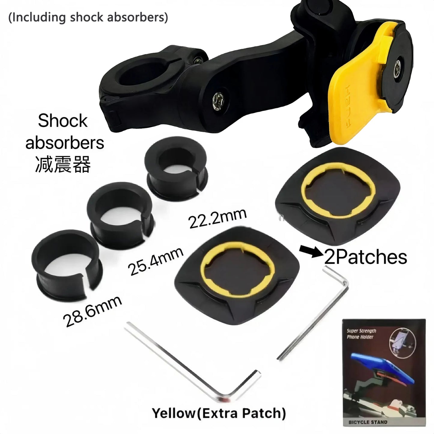 Standes Motorcycle Bike Phone Holder 360° Rotatable Detachable Mount for Delivery Navigation Self Lock Anti-shake Phone Holder