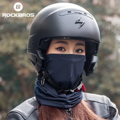 ROCKBROS Winter Warm Cycling Face Mask Windproof Thermal Fleece Bike Headband Scarf Men Women Breathable Cycling Neck Gaiter