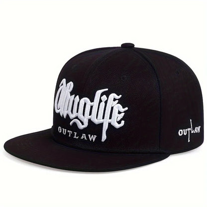 1pc Thug Life Embroidered Fashion Snapback Cap, Outdoor Sports Baseball Cap For Men And Women