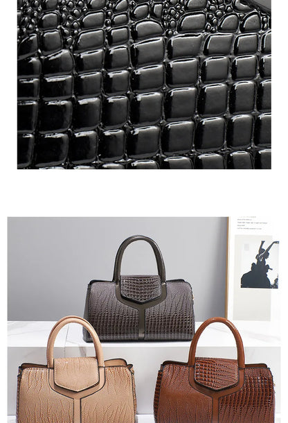 Fashion Crocodile Pattern Women's Handbag Large Capacity Classic Shoulder Bag Casual Crossbody Bag Urban Commuting Tote Bag