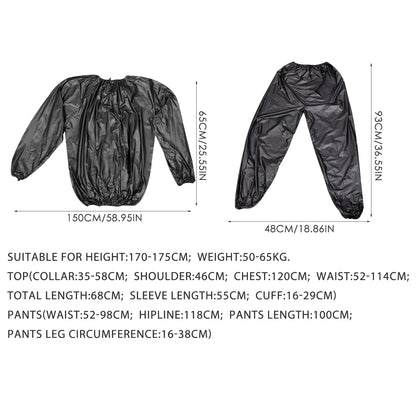 1Set Sauna Suit for Men Women Sweat Top Pants Sweat Suit Polyethylene Material Accelerates Fat Loss Promotes Toxin Removal