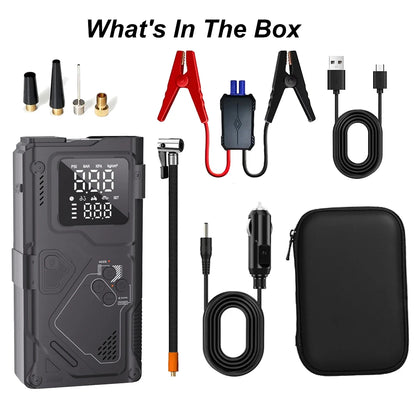 YINGBOOST Car Jump Starter with Air Pump Peak 5000A Booster &150PSI Tire Inflator with DC Power Cord Power Bank 400LM LED Light
