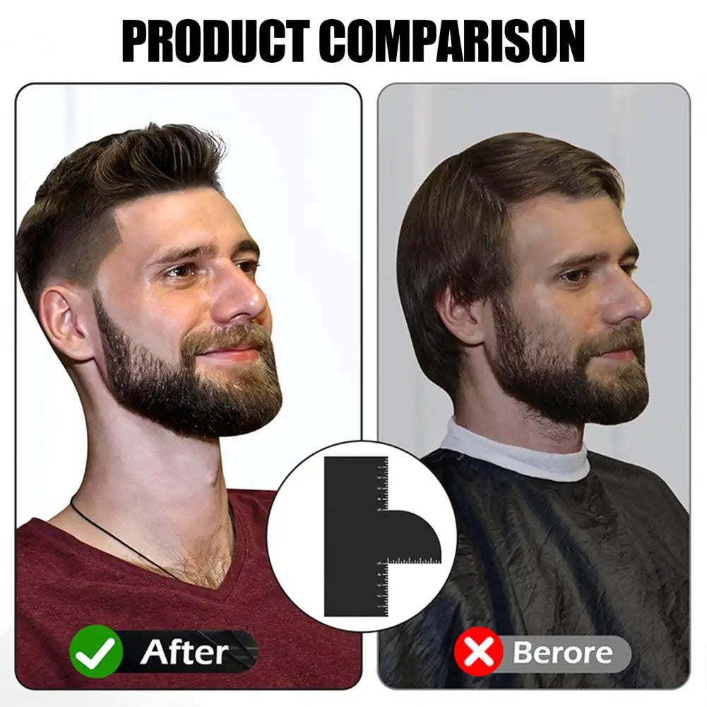 1/2Pcs Men Hair Styling Template Barber Haircut Card with Measurement Indicator Men Hairline Beard Lineup Guide Haircut Template