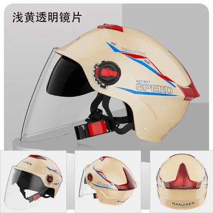 Summer Sun Protection Motocycle Helmet Universal Safety Half Helmet Windproof  Rainproof Electric Bicycle Comfortable