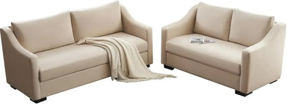 [New Arrival, Discounted Price!]Couch,Comfy Sofa Couch with Slope Armrests, 2 Piece Set Extra Deep Seat Sofa for Living Room, Ap