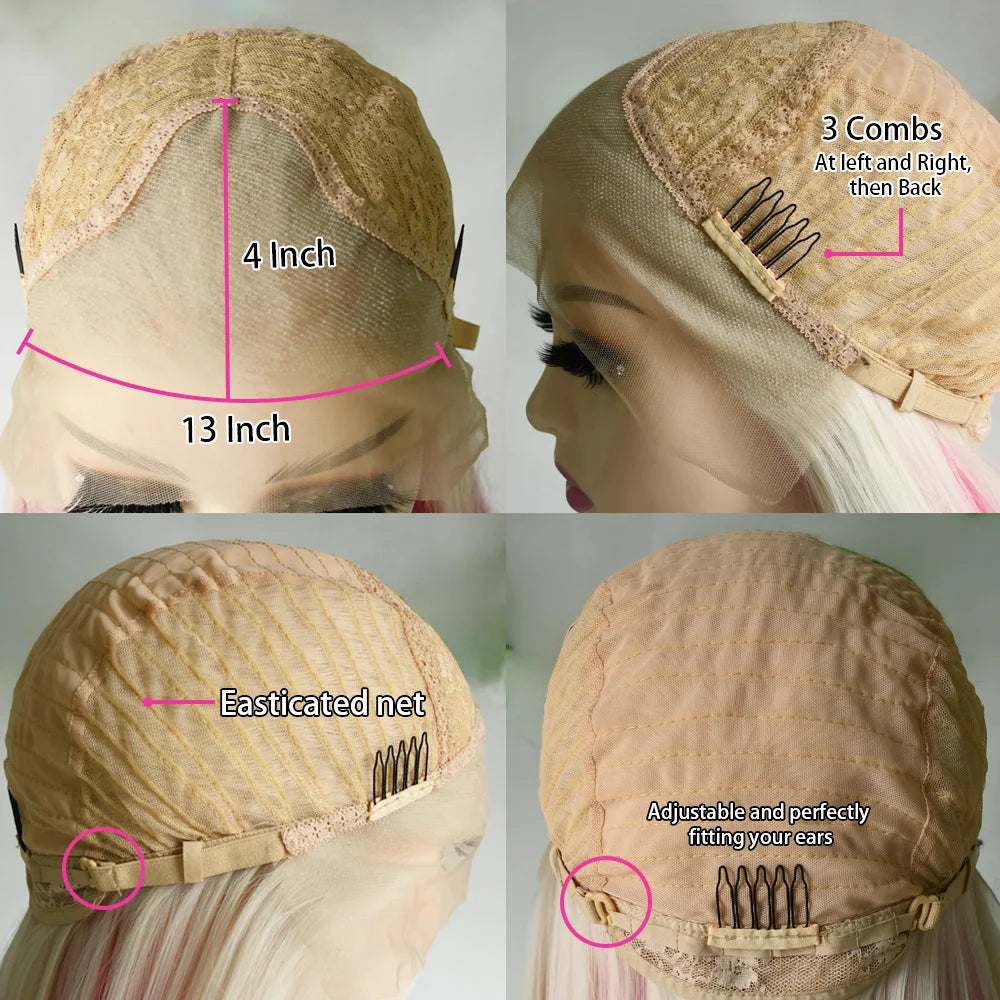 Yellow Wig 13x4 HD Body Wave Lace Frontal Wig Glueless Lace Front Wig Preplucked Synthetic High Quality Ready To Wear Cosplay