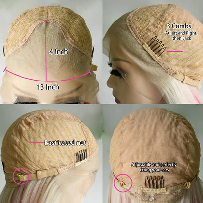 Yellow Wig 13x4 HD Body Wave Lace Frontal Wig Glueless Lace Front Wig Preplucked Synthetic High Quality Ready To Wear Cosplay