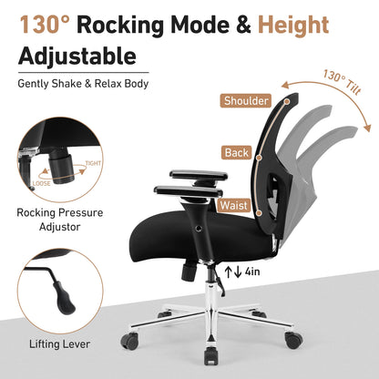 JHK 500lbs Heavy Duty Mesh Backrest Lumbar Support Office Chair Ergonomic Adjustable Height 4D Armrest Gaming Chairs for Home