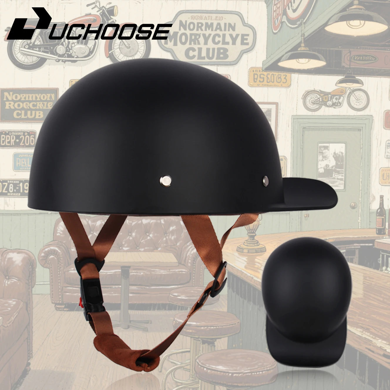 Vintage men's baseball caps motorcycle retro helmets ladybug helmets electric car baseball caps half helmets