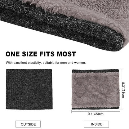 Winter Scarf for Men Fleece Ring Bandana Knitted Warm Solid Scarf Women Neck Warmer Thick Cashmere Hot Handkerchief Ski Mask