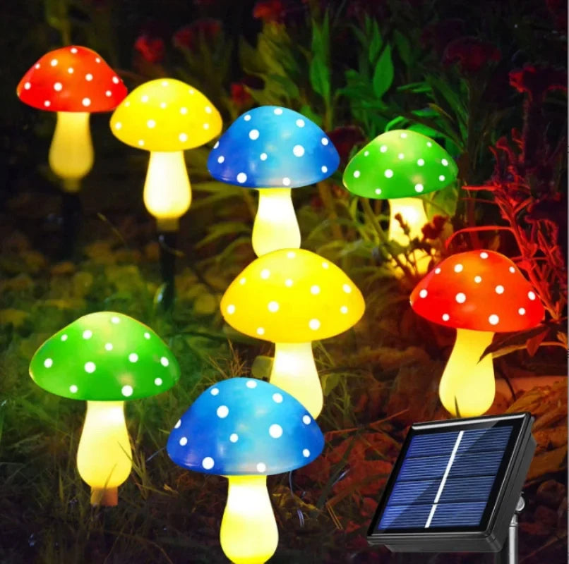 12 Pack RGB Solar Mushroom Light Solar Garden Stake Light 8 Modes Waterproof Mushroom Solar Light For Garden Yard Landscape