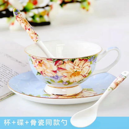 European Bone China Teapot, English Afternoon Tea Cup Set, High-Grade Porcelain Coffee Pot, Heat Resistant Kettle, 1000ml