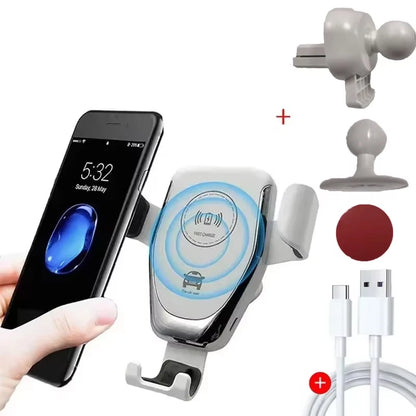 Car Wireless Charger Air Vent Mount Phone Holder Stand For iPhone 17 16 15 14 13 12 Samsung Xiaomi Induction Fast Car Charging