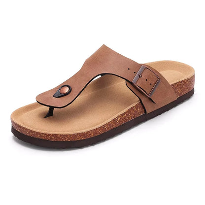 Crestar Women's Suede Clogs Lady Fashion Buckle Leather Mules Comfort Cork Footbed Potato Shoes with Arch Support Beach Sandal