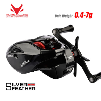 PURELURE New Silver Feather 3.8g Spool Ultralight BFS FINESSE Baitcasting Reel Baitcast Fishing Coil For Shad Trout Reel Smal