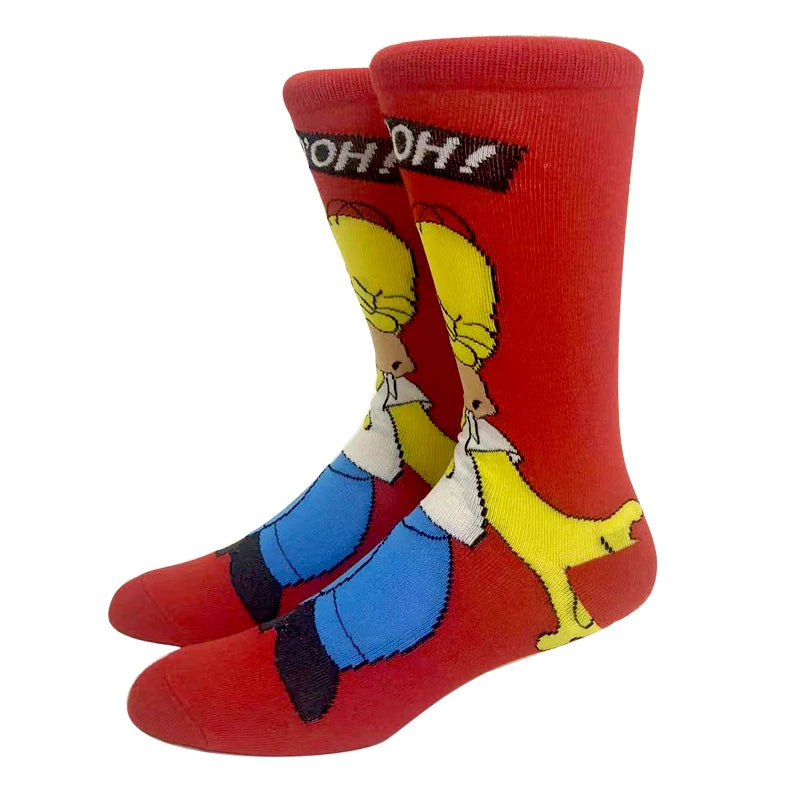 2023 New Anime Marvel Men Socks Long Sock Men‘s Knee-High Couples cosplay Sock Personality Hip Hop Harajuku Funny Sock for Women