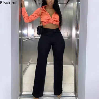 Women Flared Wide-leg Pants New 2026 Fashion Temperament Commuting Pants Versatile Fashionable Casual Wide Leg Pants Trousers