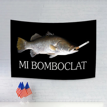 60X90 90X150CM Funny Boclat Fish Meme Flag Wall Hanging Tapestry Room Decor Double Penetration for Room Decor Dormitory Decor