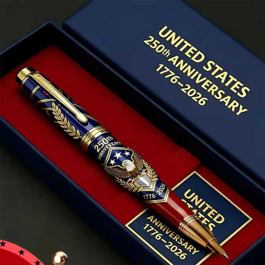 250th Anniversary Commemorative Ballpoint Pen 1776-2026 Patriotic Engraved Gel Pen for Men Lawyers History Buffs Gift Souvenir