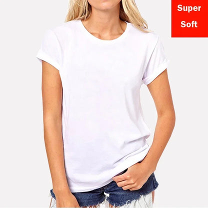 Women Summer Super soft white T shirts Women's Short Sleeve Modal Flexible T-shirt white color Basic casual Tee Shirt