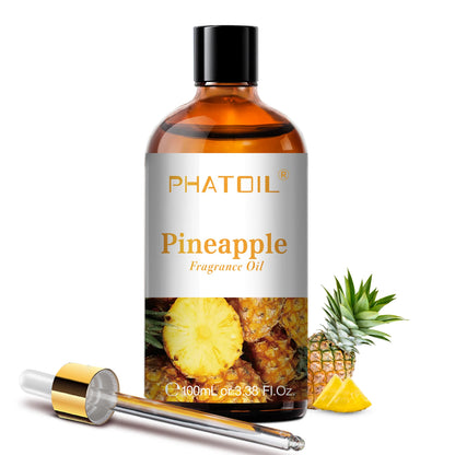 PHATOIL 100ml Aromatherapy Fragrance Oil with Glass Dropper Lime Coconut Strawberry Cherry Watermelon Lemon Mango Aroma Oils