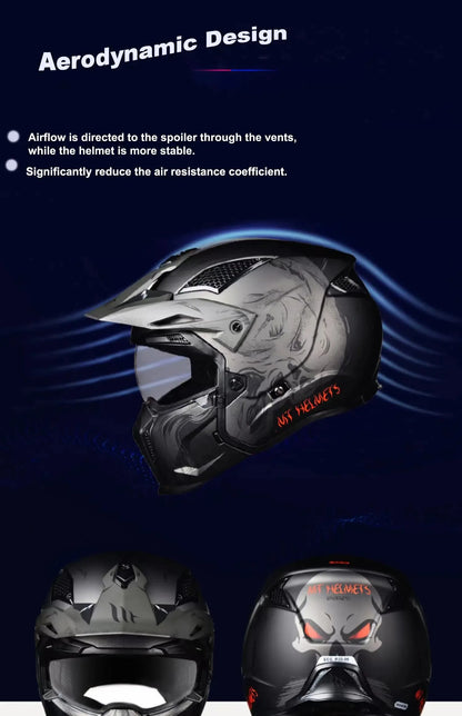 MT Street Fighter Motorcycle Helmet Detachable Combination Electroplated Gold Helmet ECE DOT Certification Full Face Casco Moto