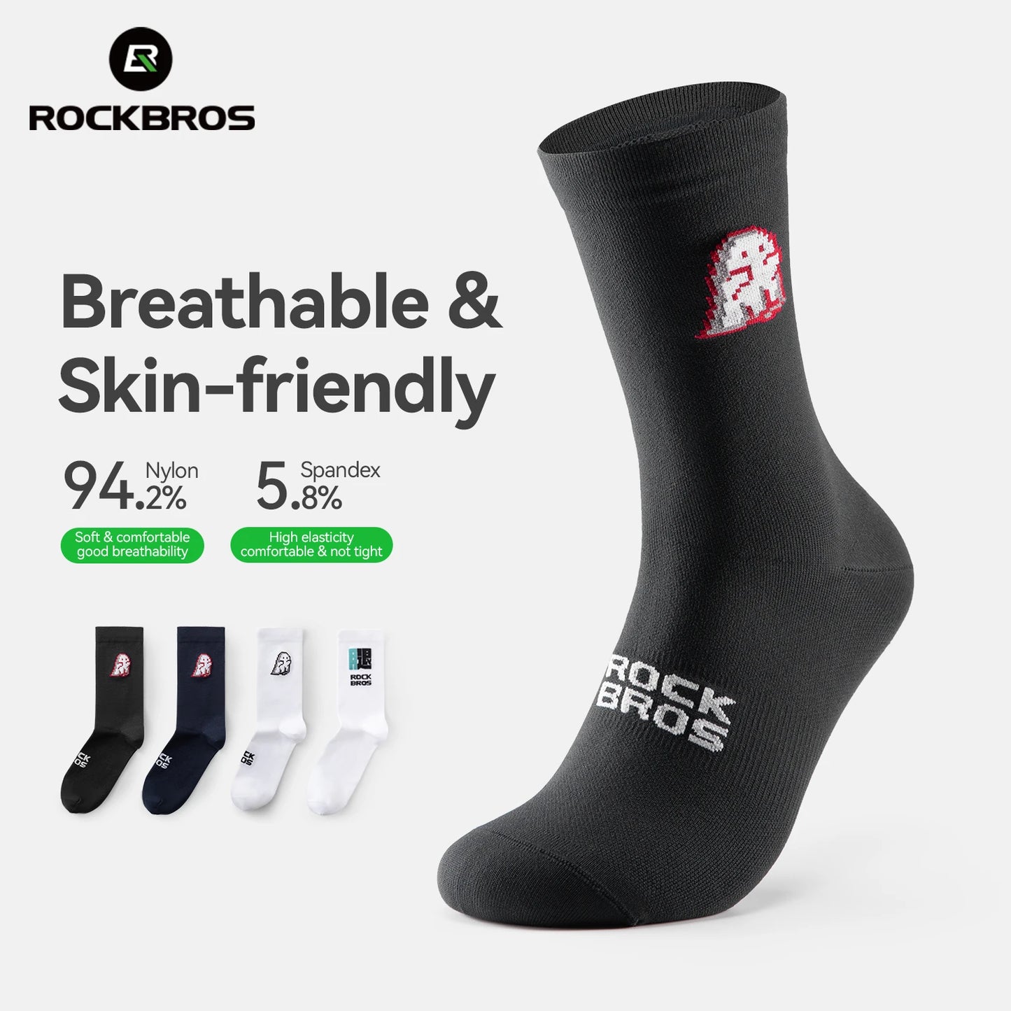 ROCKBROS Cycling Socks Breathable nylon Non-damp Socks Skin-friendly Bike Sport Socks Outdoor Moisture-absorbing Socks