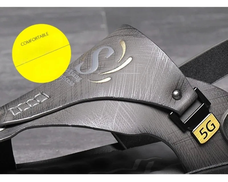 Sandals for Men High Quality Cow Leather Sandals Outdoor Casual Sport Sandals Anti Slip Beach Slippers for Men Summer Slippers