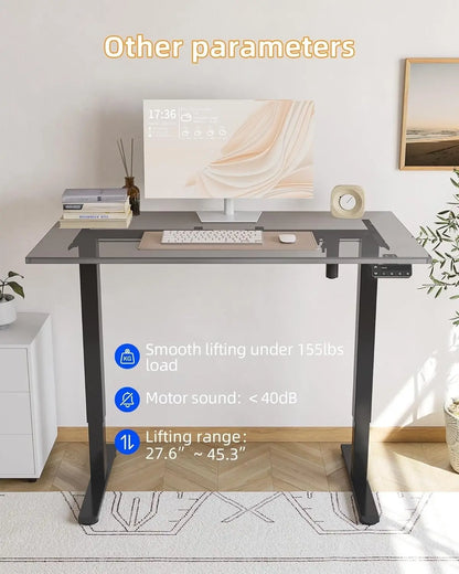 Adjustable Electric Standing Desk Frame with Memory Panel, DIY Workstation for Home Office, Black