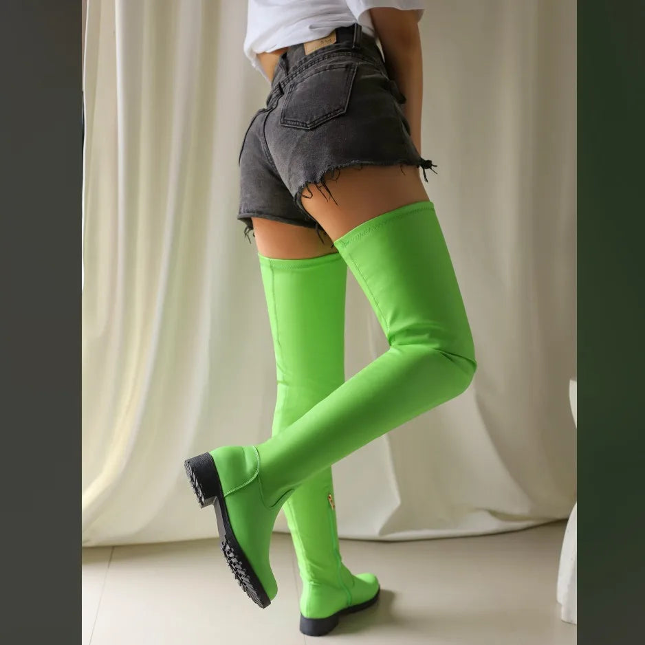 Winter New Plus Size 48 Women's Over The Knee Boots Thick Heel Long Tube Boots Platform Shoes