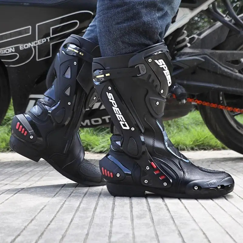 HOT  Men's Motorcycle Racing Waterproof Motorcycle Off-road Racing Rally Boots Four Seasons Anti-collision Protection Rider